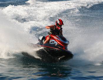 jet skiing on the ocean