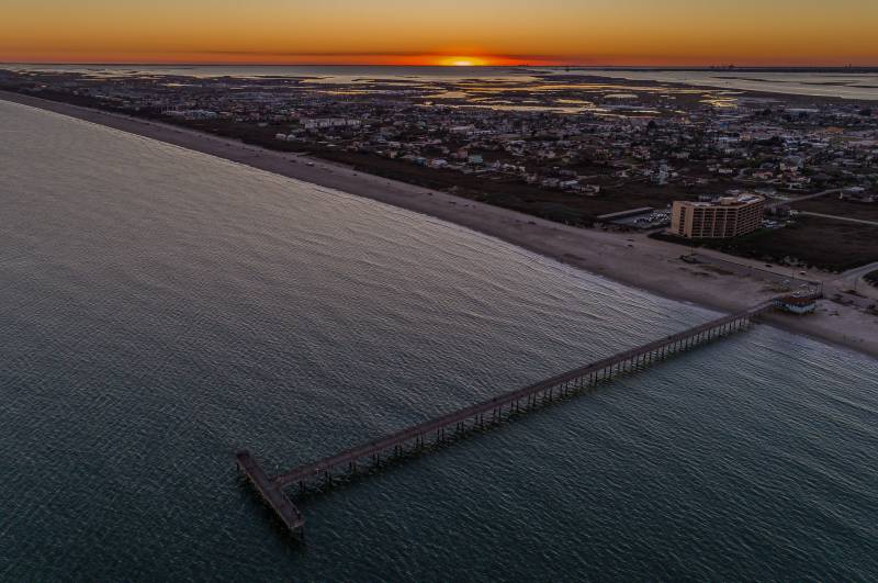 aerial view of port a pier