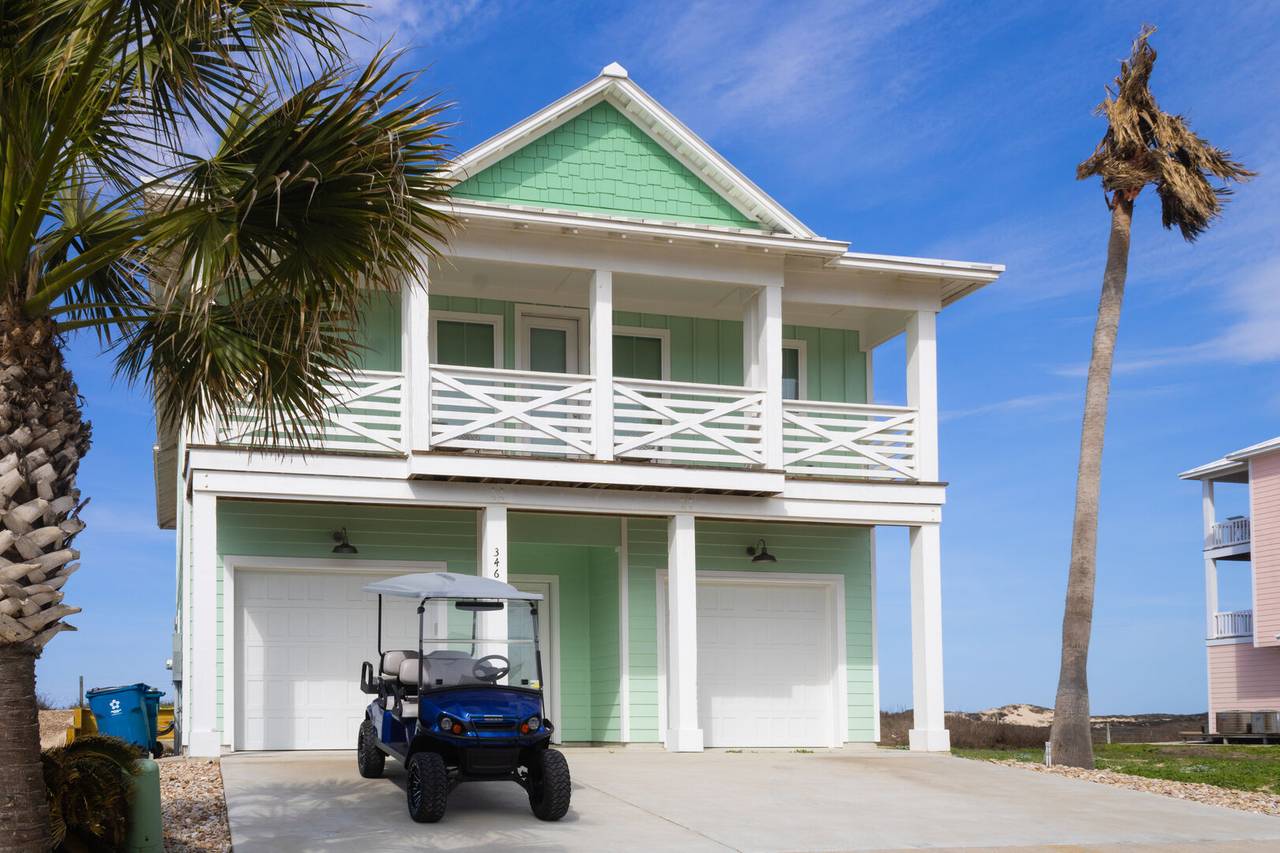 A Port Aransas vacation rental with a golf cart A Port Aransas vacation rental with a golf cart